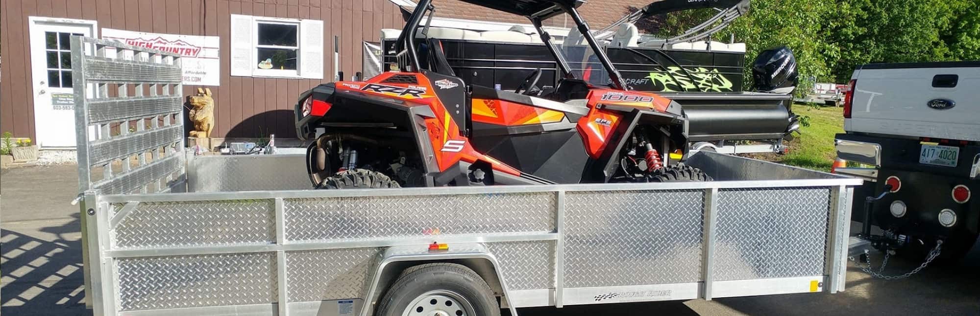 Trailer hauling a UTV